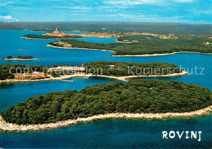 Rovinj Rovigno Istrien Fliegeraufnahme Inseln