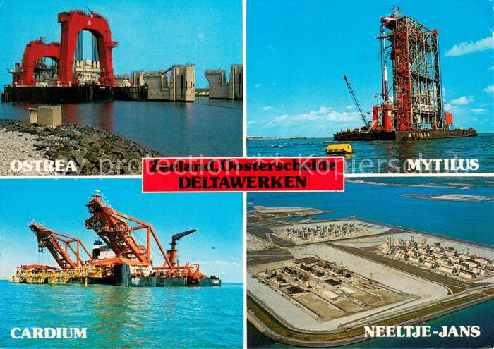 Zeeland Niederlande Oosterschelde Deltawerken Ostrea Mytilus Cardium Flugaufnahm