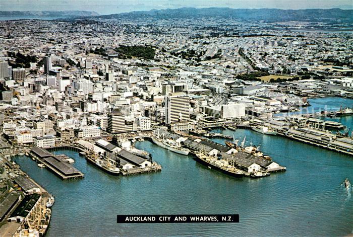 Auckland Fliegeraufnahme City and Wharves