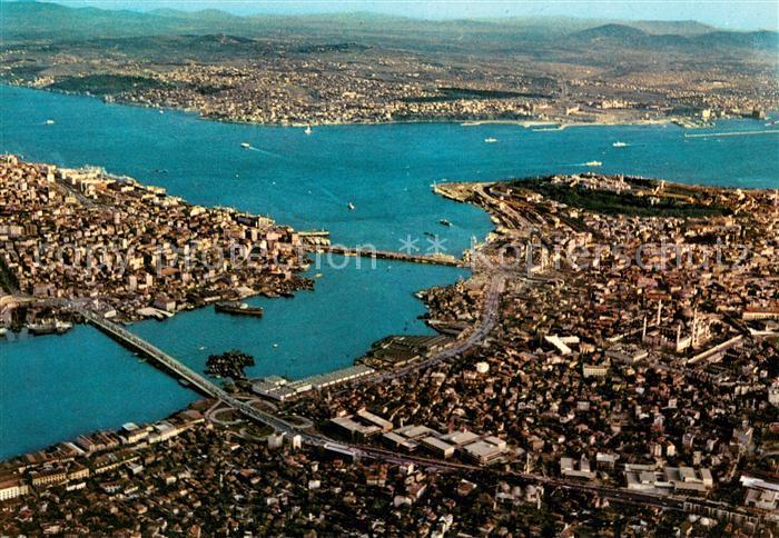 Istanbul Constantinopel Fliegeraufnahme Golden-Horn Bridge Bosphorus
