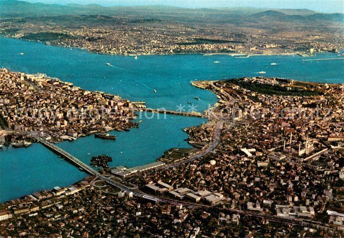 Istanbul Constantinopel Fliegeraufnahme Panorama Golden-Horn Bridge Bosphorus