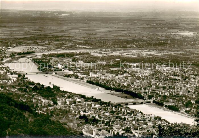 Heidelberg Neckar Gesamtansicht und Rheinebene
