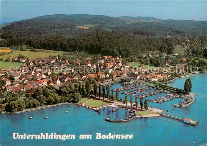 Unteruhldingen Bodensee Fliegeraufnahme Gesamt mit Hafen