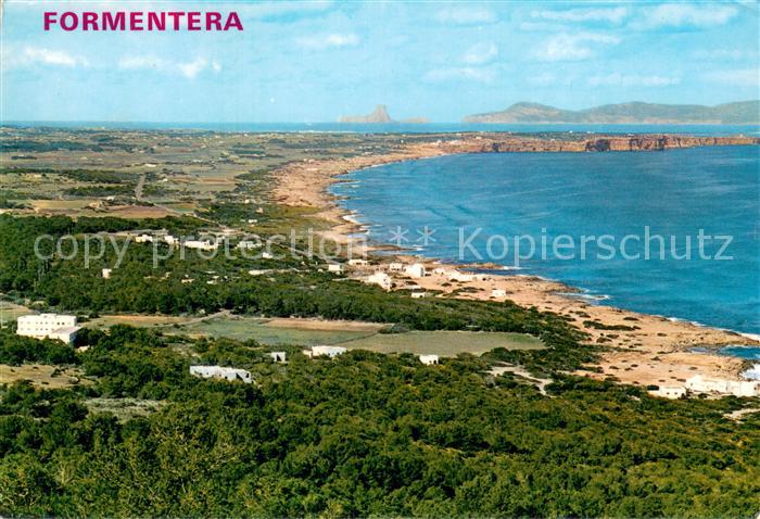 Formentera Kuestenansicht Vedra-island und Ibiza-Kueste