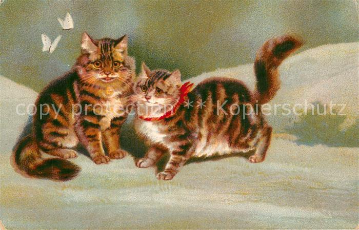 Verlag Wenau Delila Nr. Nr.937 Katzen mit Schmeterlingen