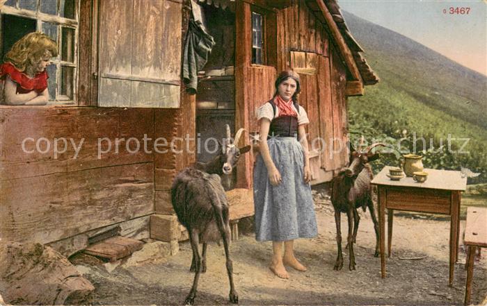 Landwirtschaft Frau mit Ziegen