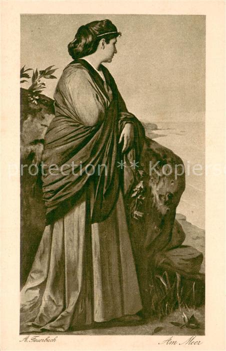 Kuenstlerkarte A.Feuerbach Am Meer