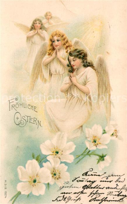 Ostern Easter Paques Litho Engeln