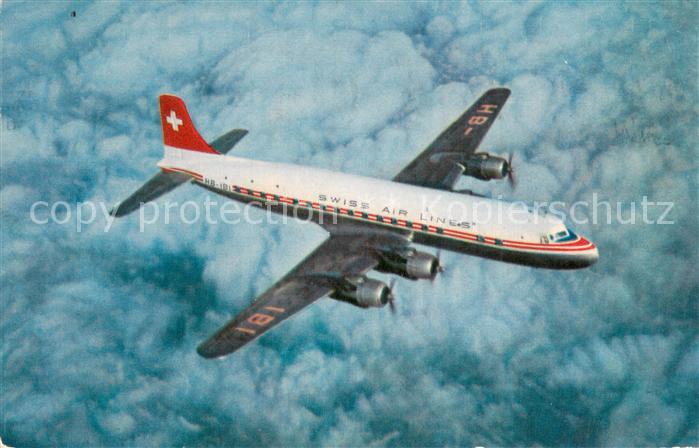 Flugzeuge Zivil Swiss Air Lines Transatlantic DC-6 B