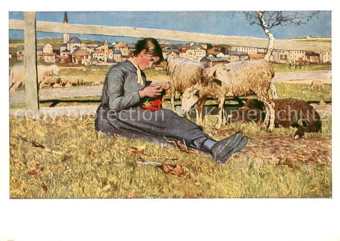 Segantini Giovanni Strickendes Maedchen