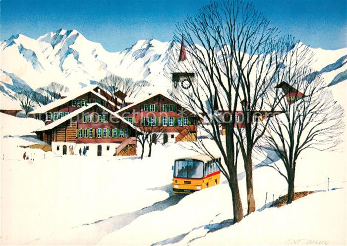 Postbus Dorf In Winter