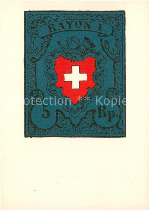 Postkarte auf Ak Schweiz Rayon I