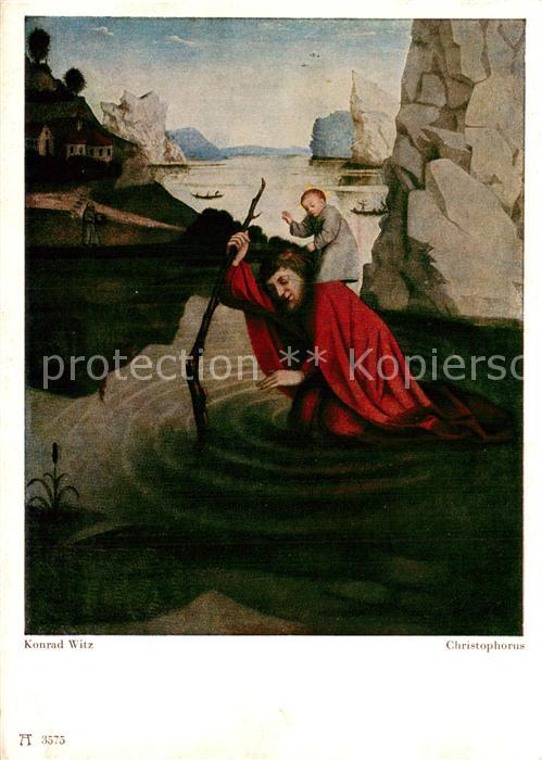 Kuenstlerkarte 3575 Konrad Witz Christophorus