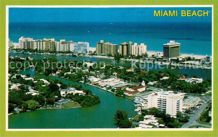 Miami Beach Ocean front hotels alont the blue Atlantic aerial view