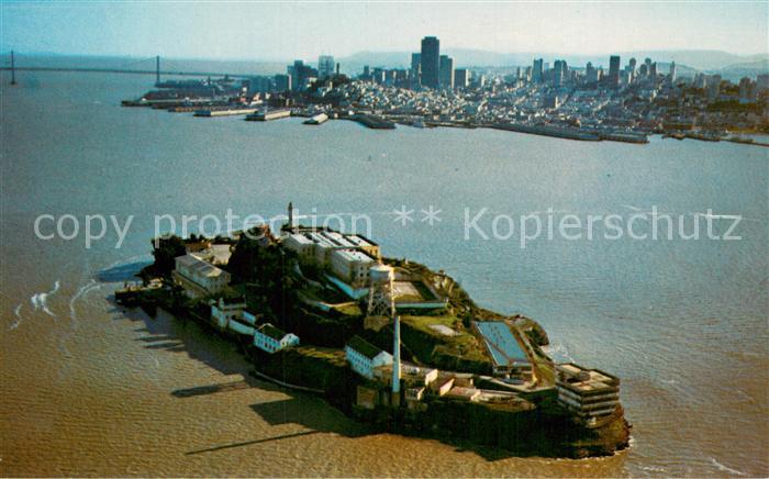 San Francisco California Alcatraz Island Former Federal Penitentiary aerial view