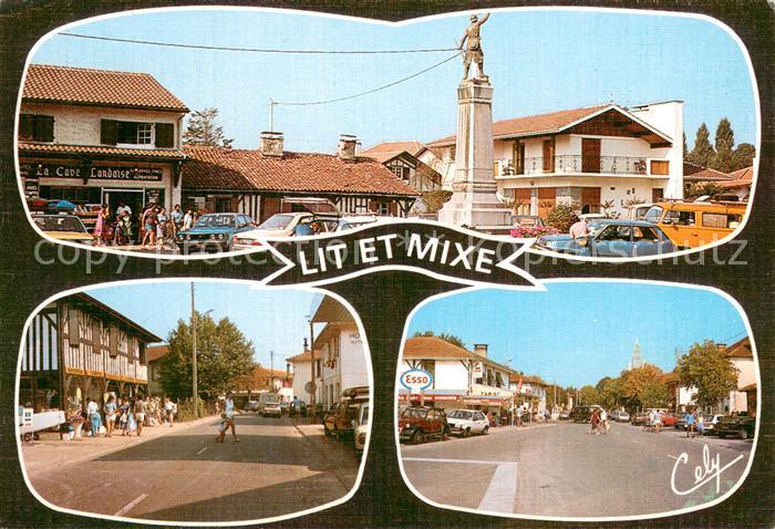 Lit-et-Mixe Rue principale Monument aux Morts Centre Ville