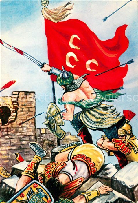 Istanbul Constantinopel Ulubatli Hasan Schlacht Kuenstlerkarte