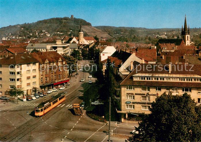 Durlach Pfinztalstrasse mit Blick zum Turmberg