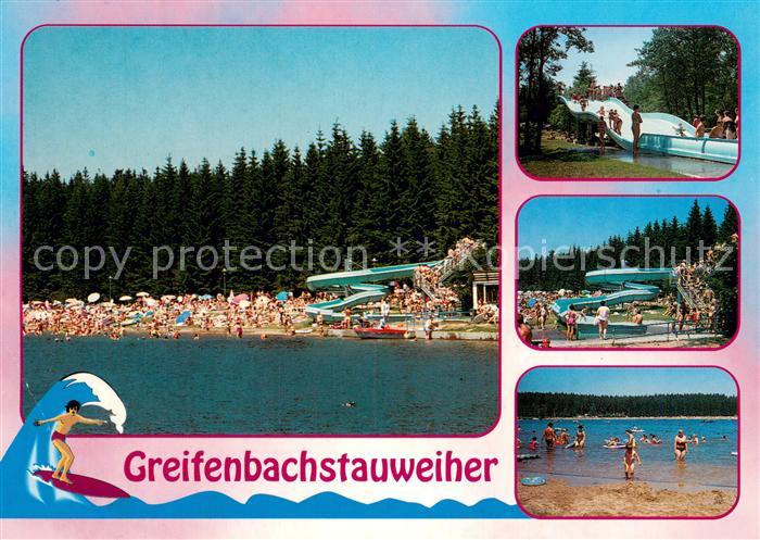 Ehrenfriedersdorf Erzgebirge Greifenbachstauweiher Badestrand Rutschbahn