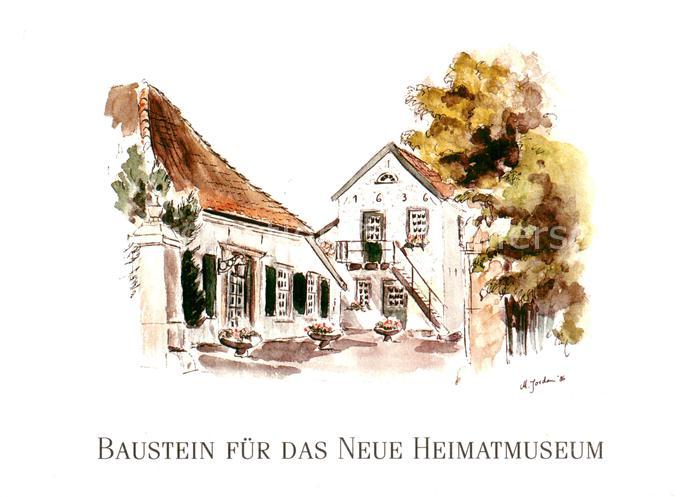 Papenburg Ems Baustein fuer das neue Heimatmuseum Drostel Kuenstlerkarte