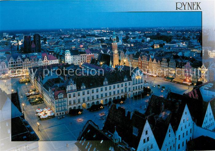 Rynek Podgorze Stadtpanorama Blick vom Turm der Elisabethkirche auf Ring Nachtau