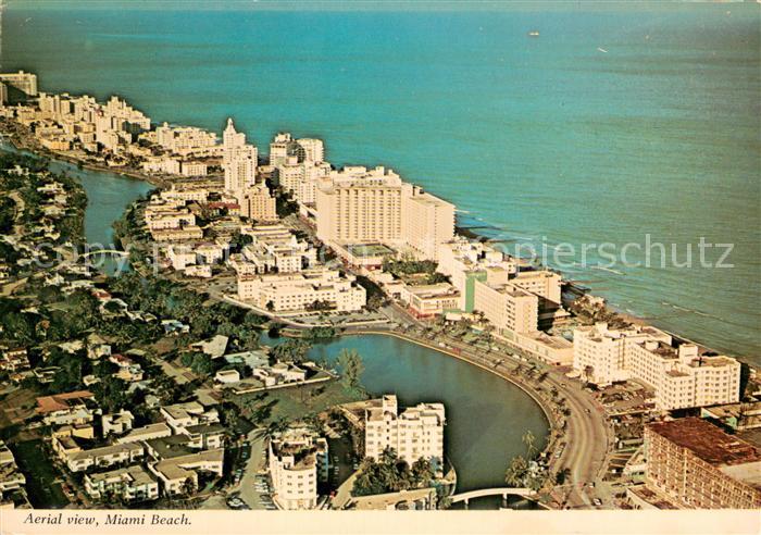 Miami Beach Indian Creek with ocean front hotels aerial view