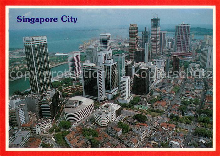 Singapore Commercial and financial hub in the harbour city area aerial view