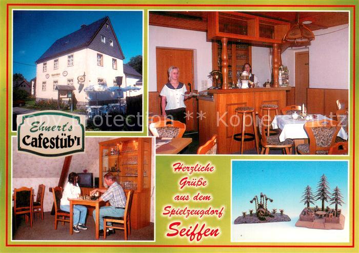 Seiffen Erzgebirge Ehnerts Cafestuebl Gastraum Vereinszimmer Volkskunst