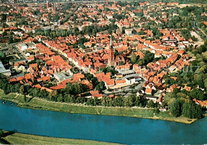 Nienburg Weser Blick auf Stadtzentrum und Weser