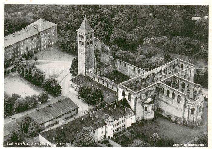 Bad Hersfeld 1200jaehrige Stadt Kirche Ruine Original Fliegeraufnahme