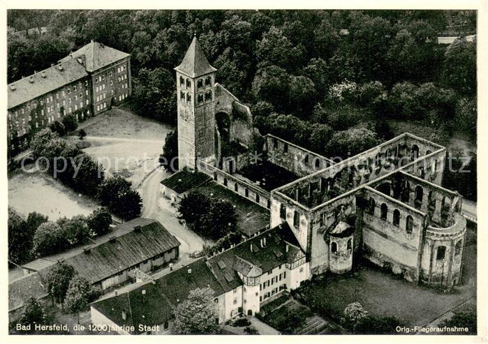 Bad Hersfeld 1000jaehrige Stadt Kirche Ruine Original Fliegeraufnahme
