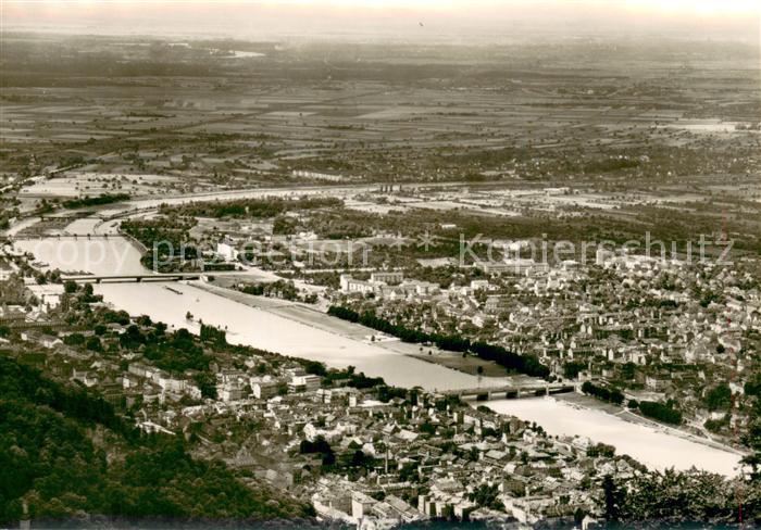 Heidelberg Neckar Panorama Blick vom Koenigstuhl auf die Stadt und Rheinebene