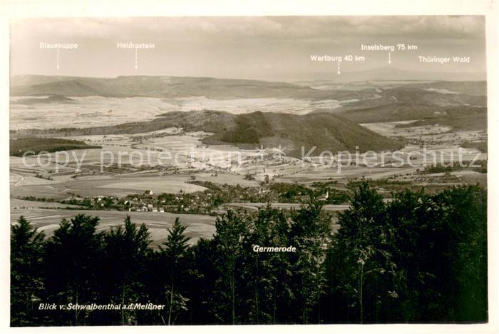 Germerode Blick vom Schwalbenthal auf den Meissner Thueringer Wald