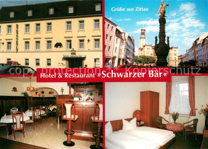 Zittau Hotel Restaurant Schwarzer Baer Marktplatz Brunnen