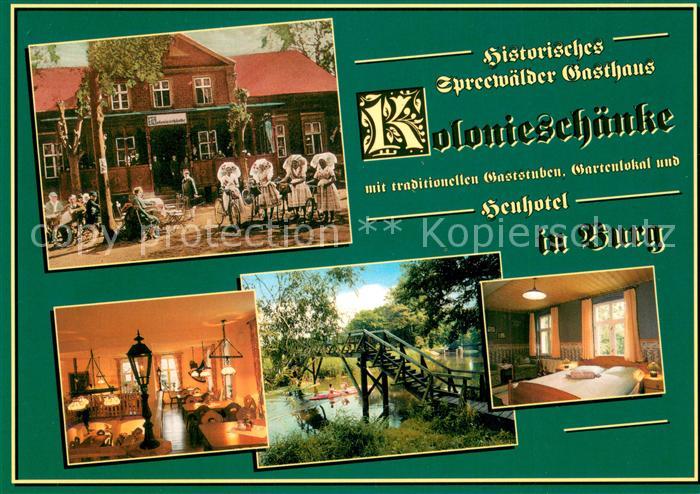 Burg Spreewald Historisches Spreewaelder Gasthaus Kolonieschaenke Trachten