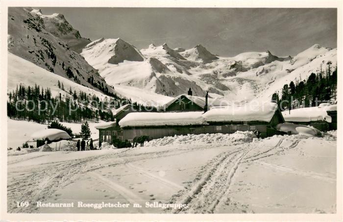 Sellagruppe Restaurant Roseggletscher im Winter