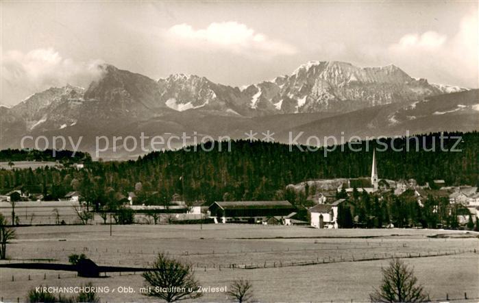 Kirchanschoering Teilansicht m. Stauffen u. Zwiesel