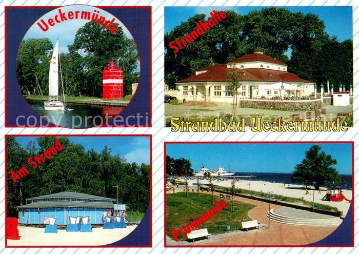 Ueckermuende Mecklenburg Vorpommern Strandbad Promenade Strandhalle