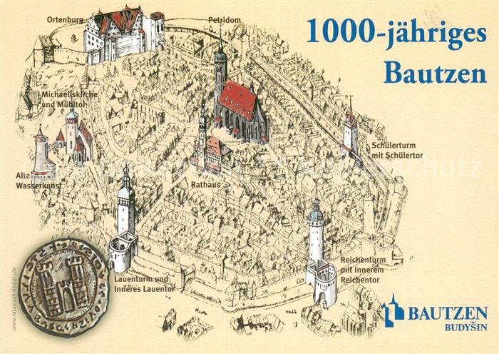 Bautzen Sachsen 1000-jaehriges Bautzen Karte