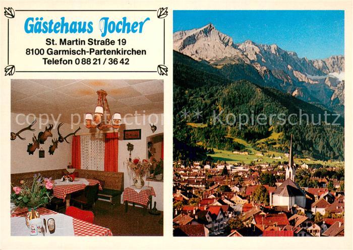 GARMISCH-PARTENKIRCHEN Bayern Gaestehaus Jocher Informations-Karte