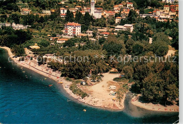 Cannero Riviera Lago Maggiore Fliegeraufnahme Panorama m. Camping