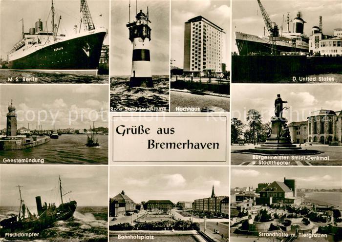 Bremerhaven M.S.Berlin Geestemuendung Fischerdampfer Bahnhofsplatz Strandhalle m