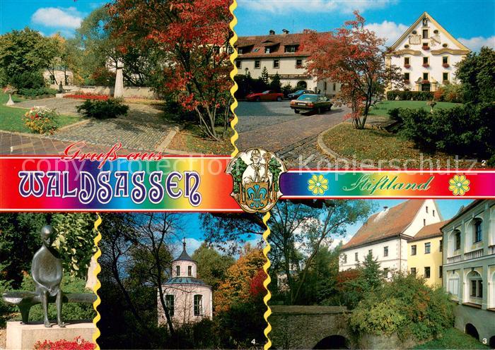 Waldsassen Kriegerdenkmal Kirchplatz Ehem Abteischloss mit Wassergraben und rest