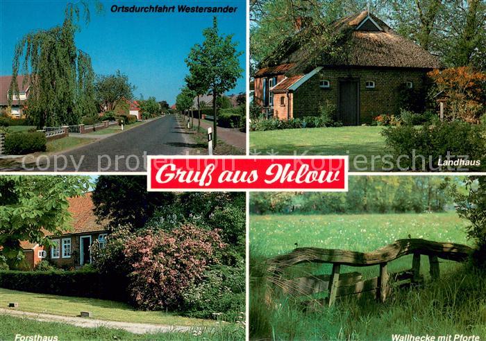 Ihlow Ostfriesland Ortsdurchfahrt Westersander Landhaus Forsthaus Wallhecke mit