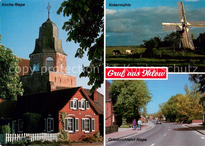 Ihlow Ostfriesland Kirche Riepe Kokermuehle Ortsdurchfahrt Riepe
