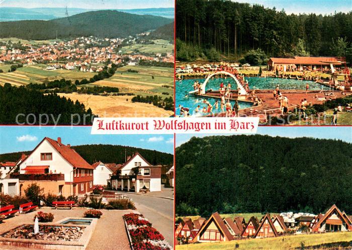 Wolfshagen Harz Panorama Freibad Ortspartie Feriensiedlung