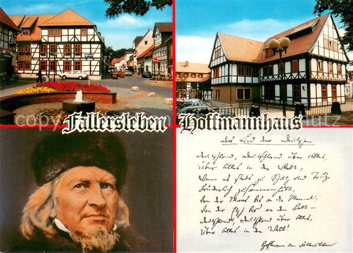 Fallersleben Hoffmann von Fallersleben Portrait und Haus