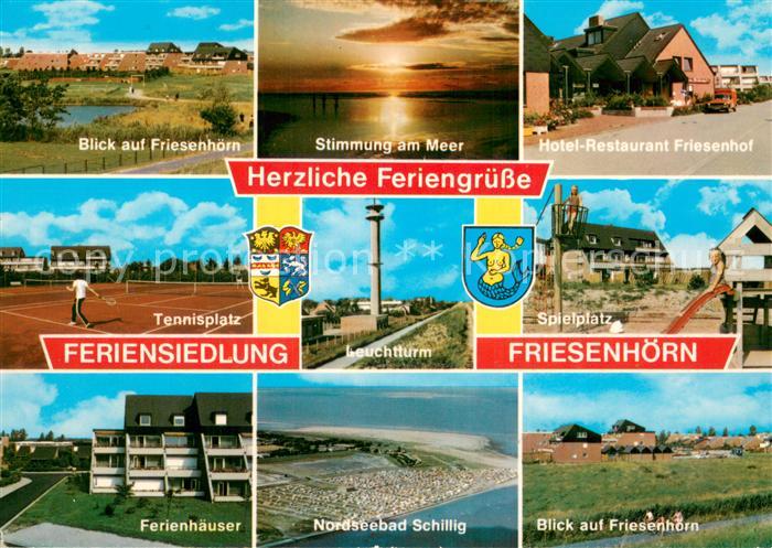 Friesenhoern Abendstimmung Hotel Restaurant Friesenhof Tennisplatz Leuchtturm Sp