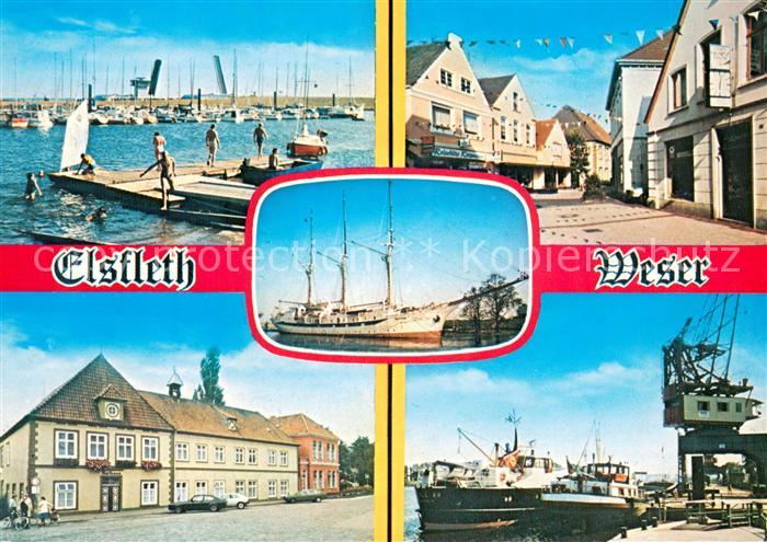 Elsfleth Jachthafen Strassenpartie Gaststaette Fischkutter