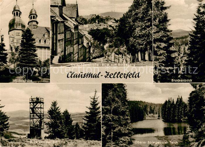 Clausthal-Zellerfeld Goslar Niedersachsen Marktkirche Osteroederstrasse mit Bock